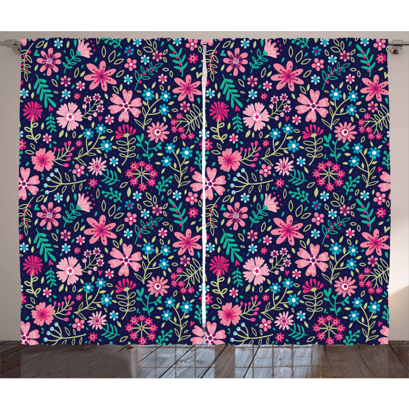 Vibrant Lily Bouquets Curtain