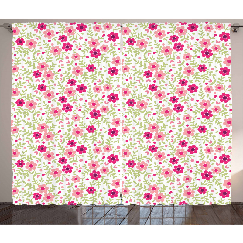 Summer Daisies Pastel Tone Curtain