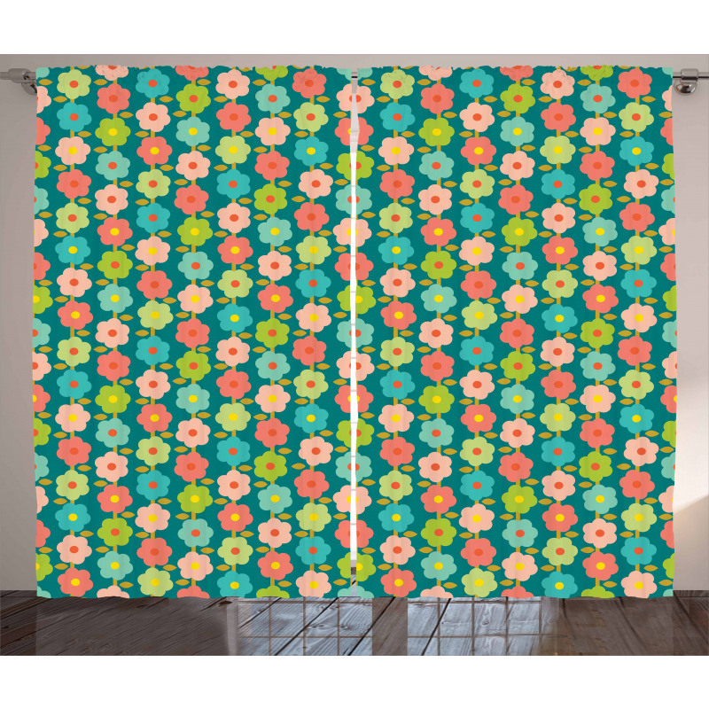 Vibrant Springtime Daisies Curtain