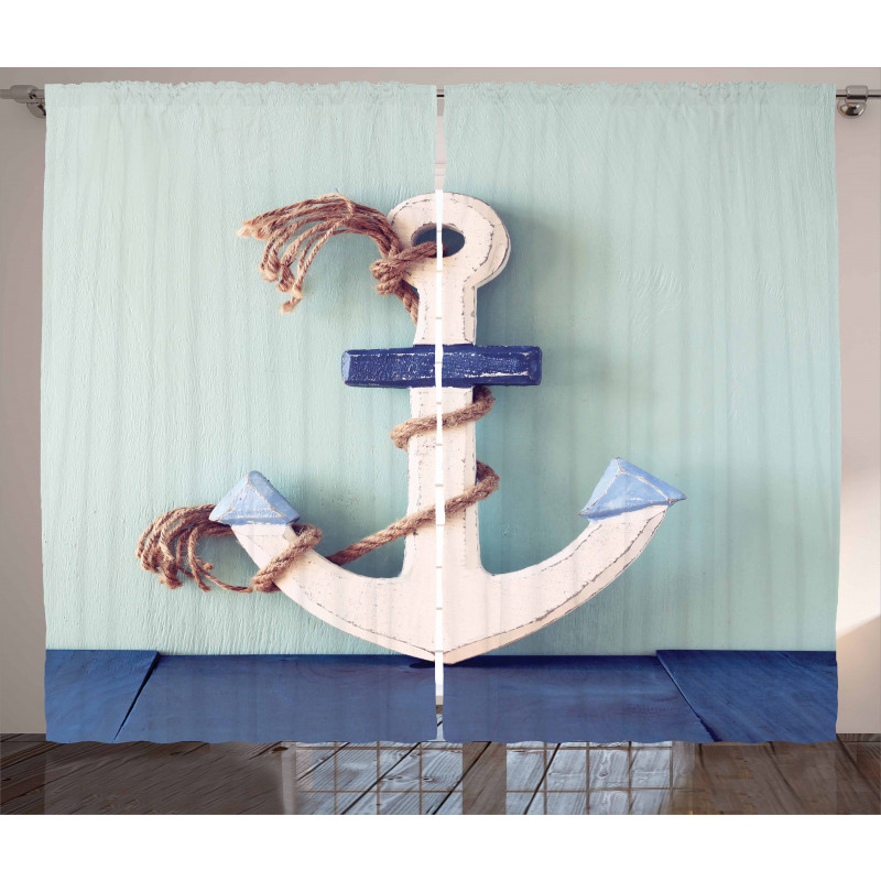 Anchor and Rope Motif Curtain