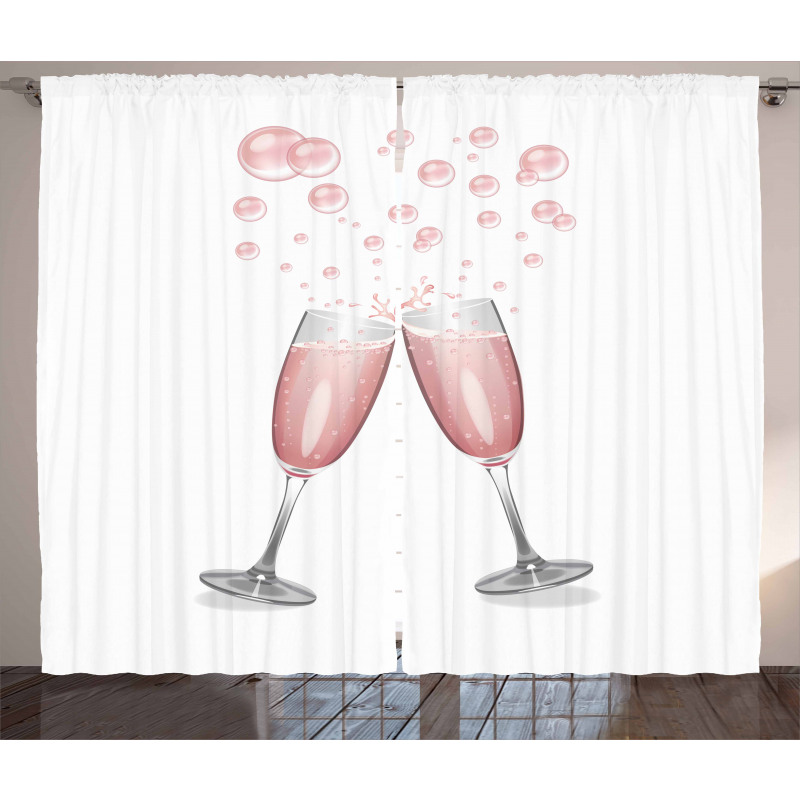 Glasses with Blush Drink Curtain