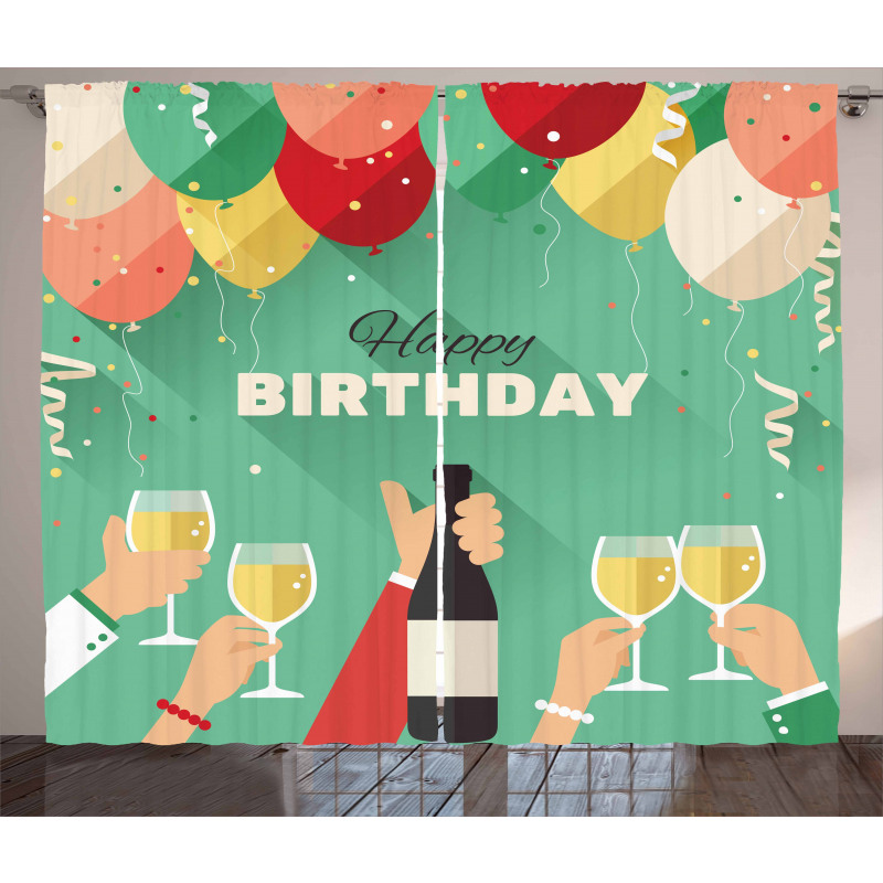 Happy Birthday Greeting Curtain