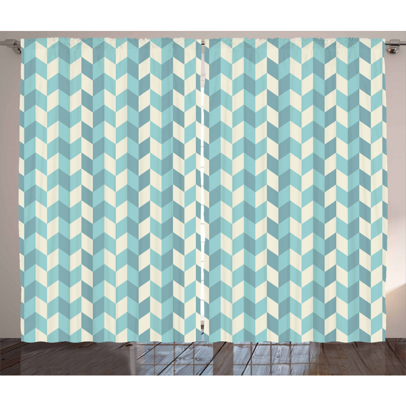 Zigzags in Pastel Colors Curtain