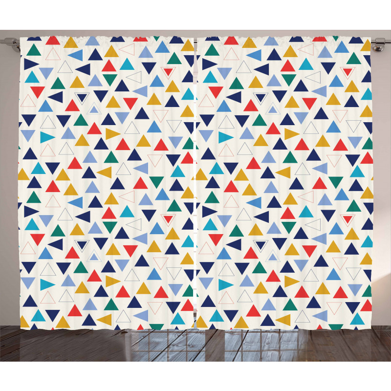 Colorful Simple Triangles Curtain