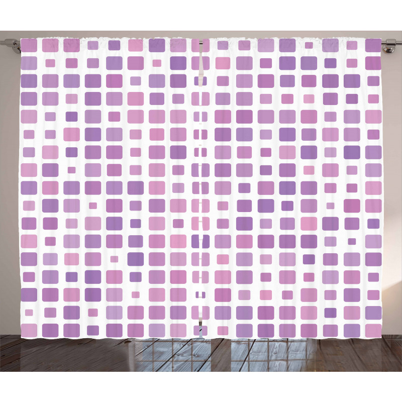 Random Ombre Square Tiles Curtain