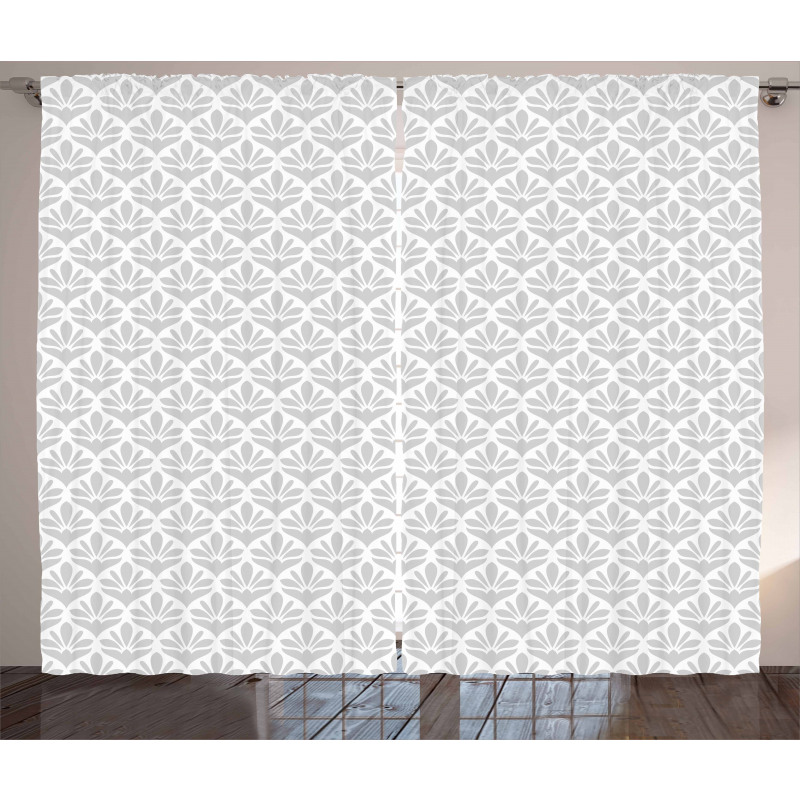 Flowers as Diamond Shapes Curtain