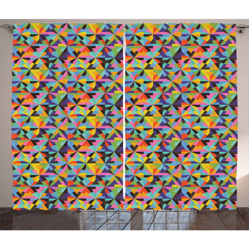 Colorful Triangle Shapes Curtain
