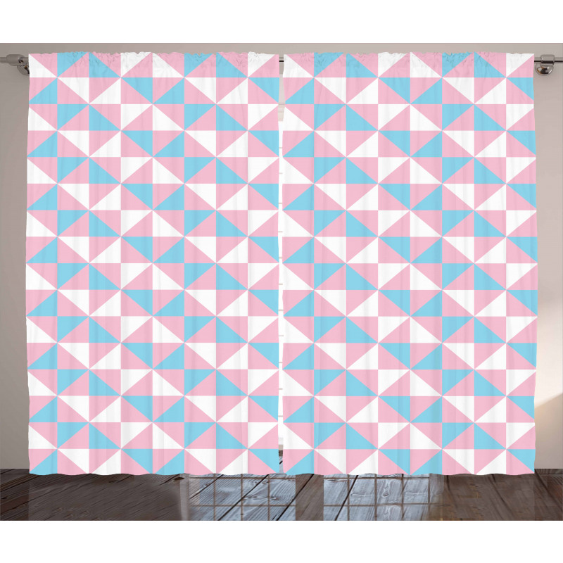 Diagonal Square Shapes Curtain