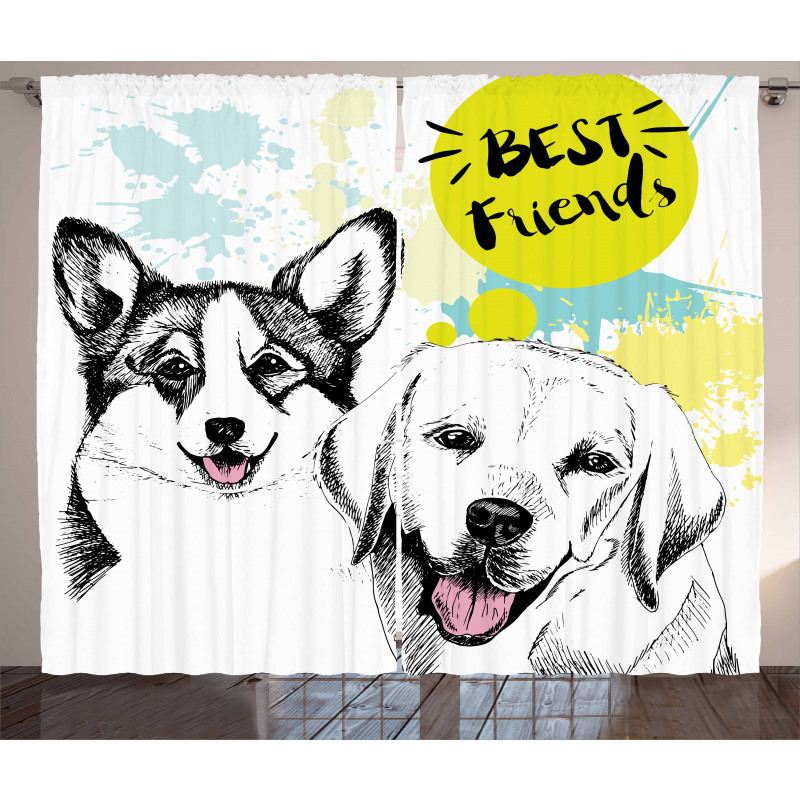 Best Friends Typography Curtain