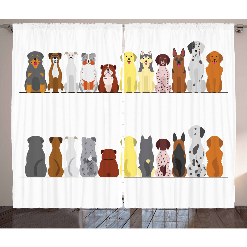 Simplistic Dog Animal Curtain