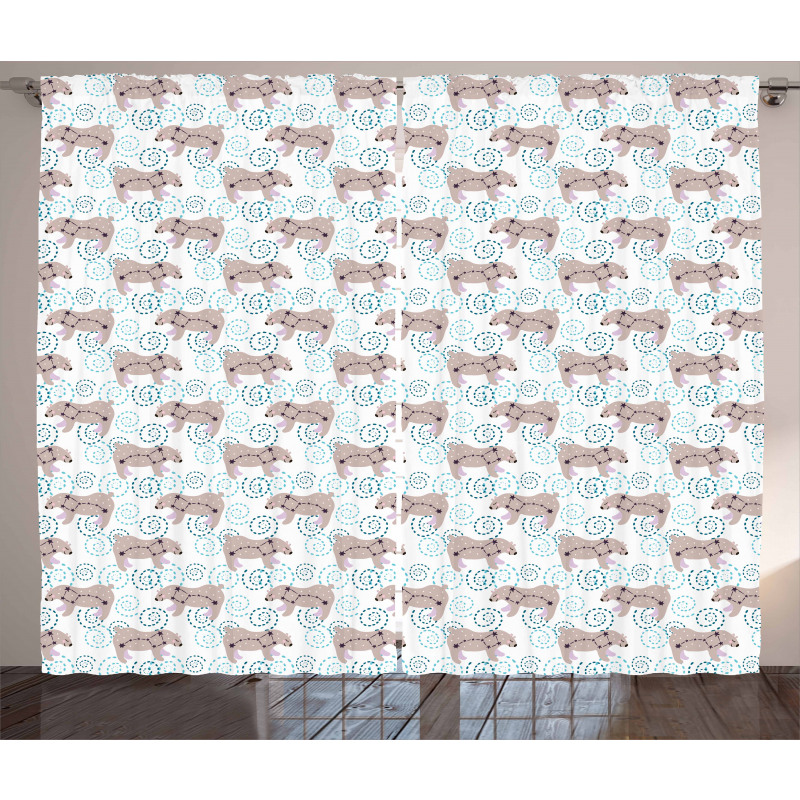 Polar Bear Constellations Curtain