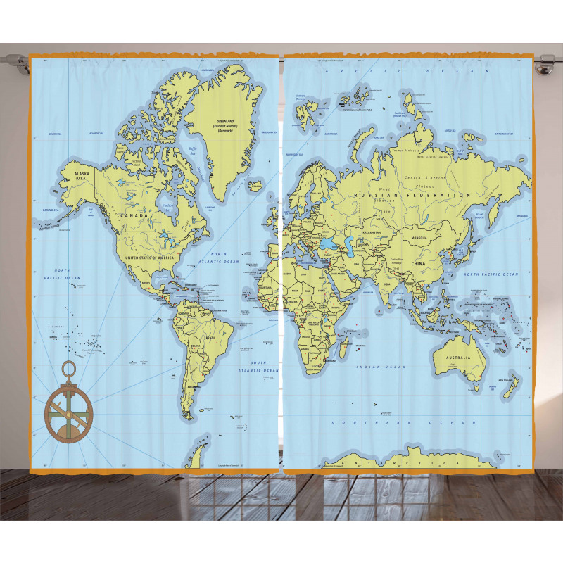 Adventure Detailed Map Curtain