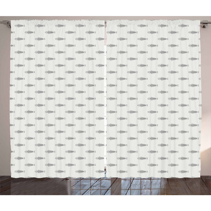 Minimalist Fish Bones Skeleton Curtain