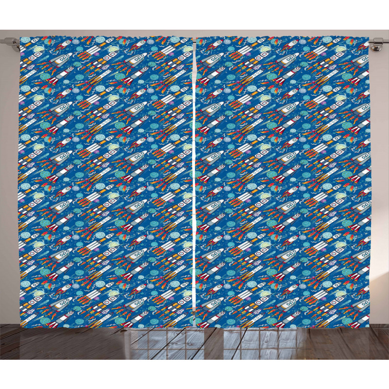 Outer Space Exploration Curtain