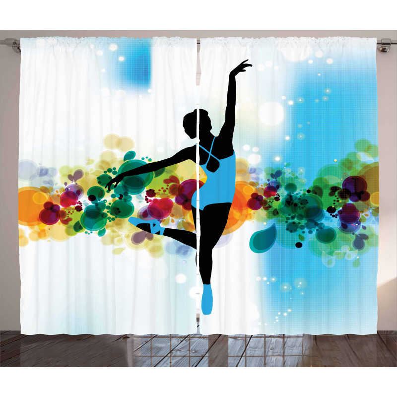 Dancer on Abstract Backdrop Curtain
