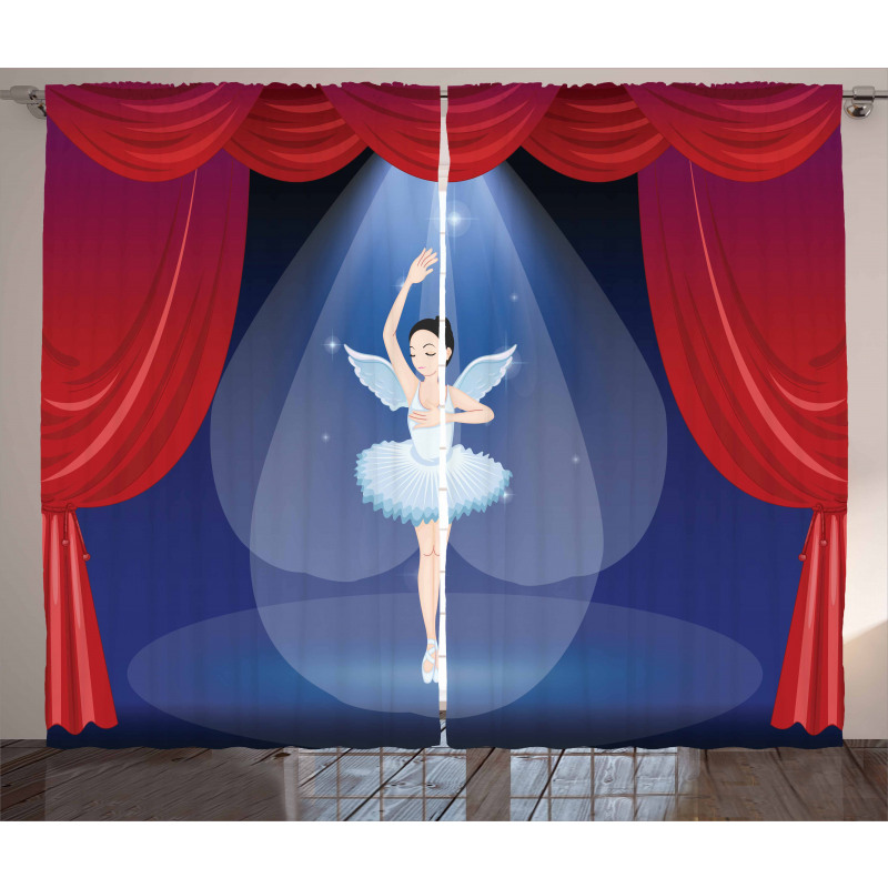 Winged Dancer on the Stage Curtain