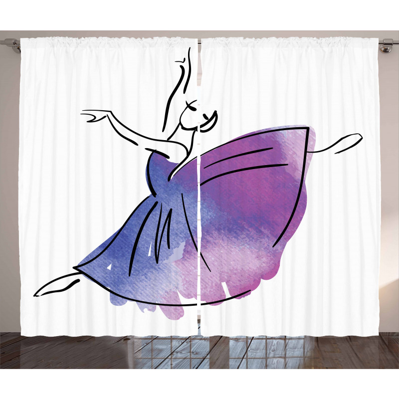 Doodle Style Ballerina Curtain