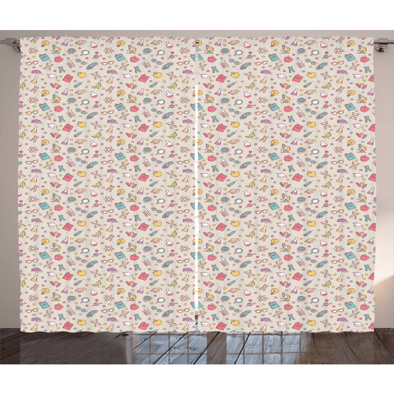 Colorful Science Research Tools Curtain