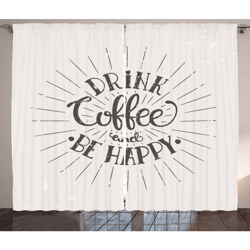 Coffee Words Grunge Effect Curtain