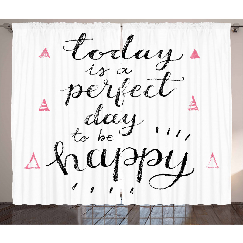 Grunge Inspirational Words Curtain