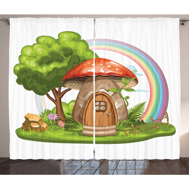 Magic World Mushroom House Curtain