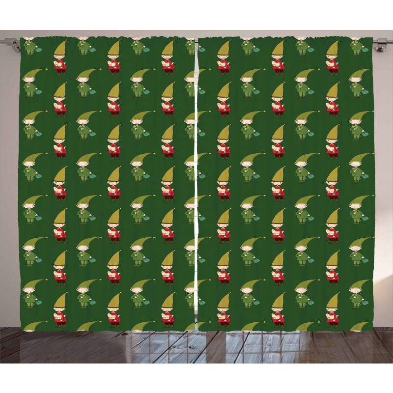 Elves with Dove Birds Clove Curtain