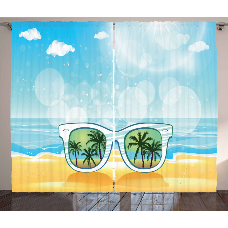 Sunglasses Reflection Tree Curtain