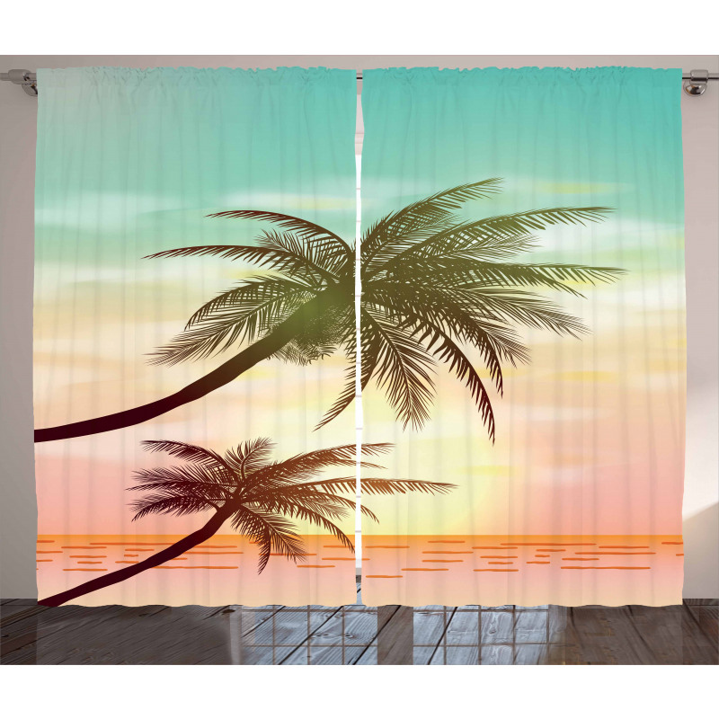 Tropical Horizon Scene Curtain