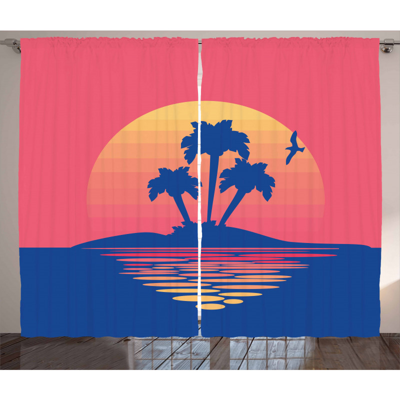Tropical Land Horizon Curtain