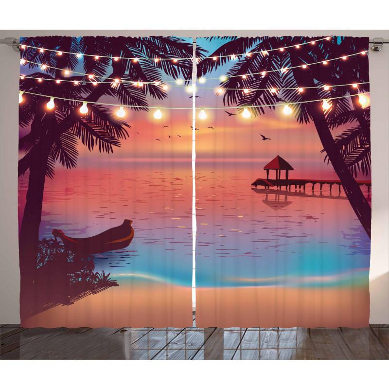 Mystic Evening Beach Curtain