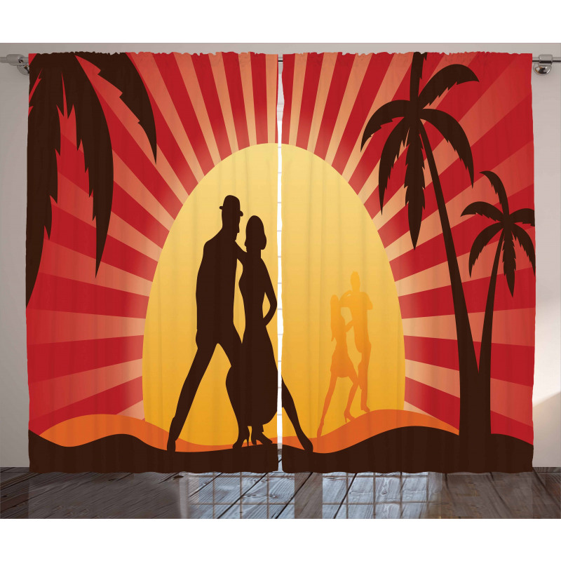 Dancing Tango Couple Curtain