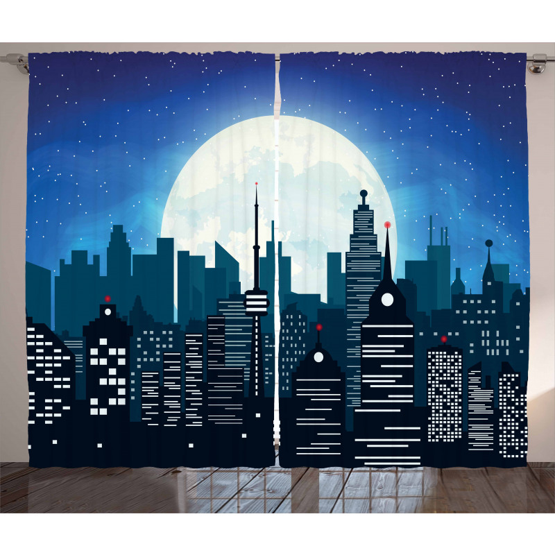 Modern Capital Moon Night Curtain