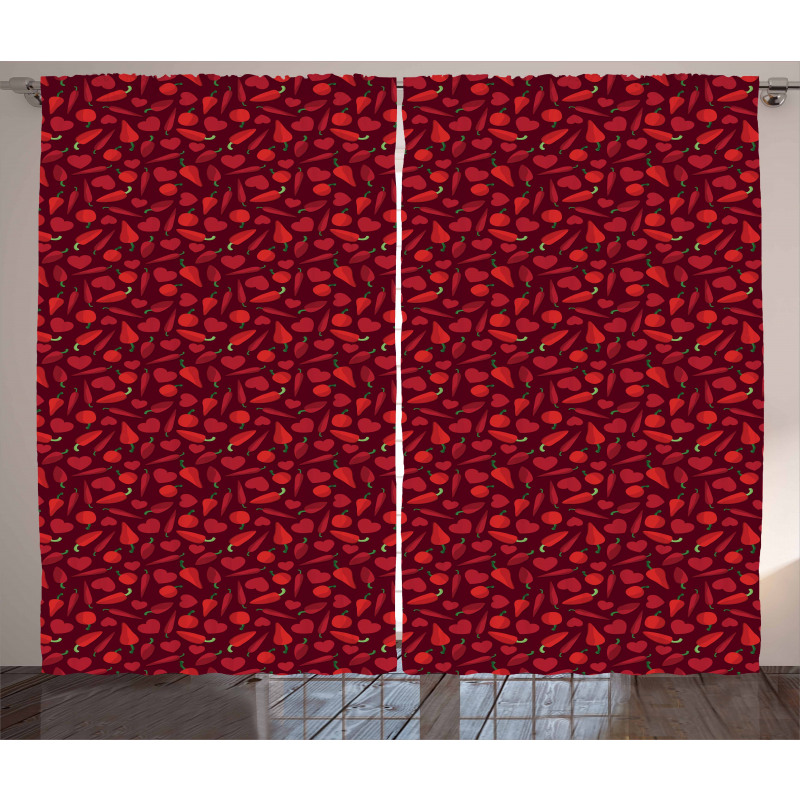 Valentines Day Food Meal Curtain