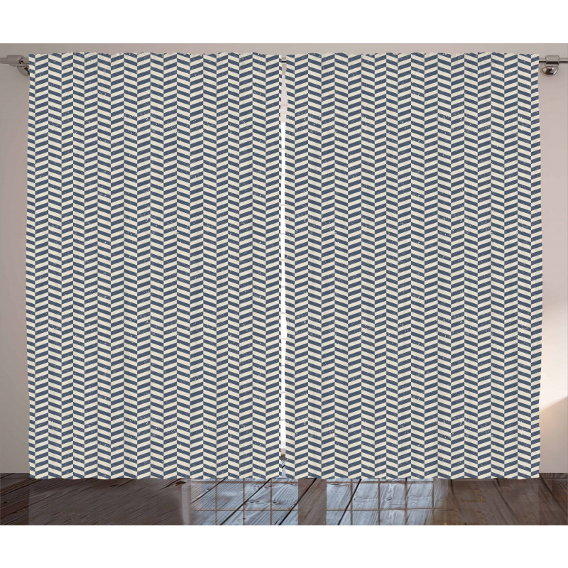 Grunge Geometric Zigzag Curtain