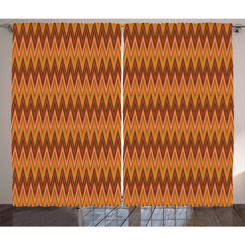 Geometric Zigzags Lines Curtain