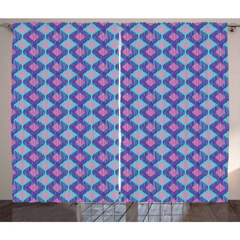 Tribal Abstract Ogee Shapes Curtain