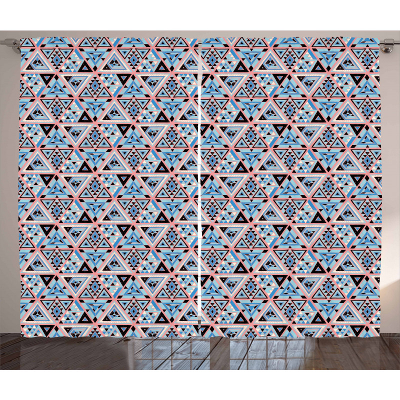 Folkloric Hipster Triangles Curtain