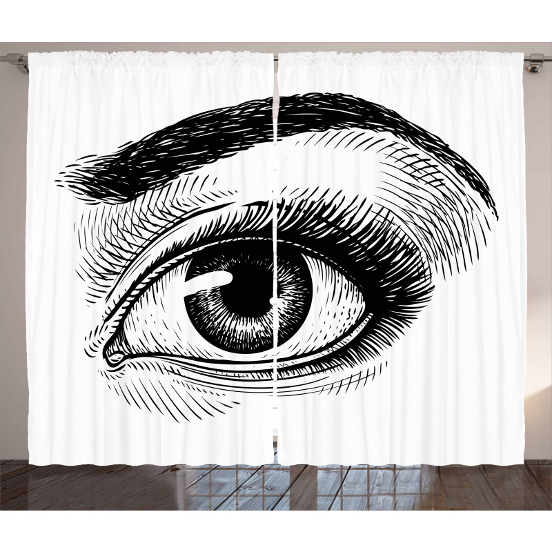 Female Eye Makeup Curtain