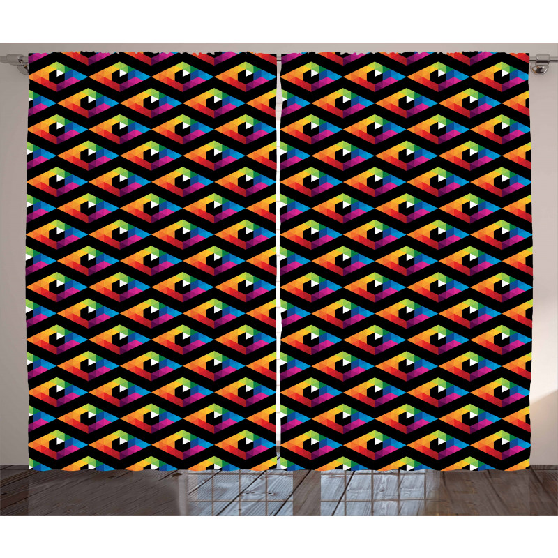 Triangles with Hexagons Curtain