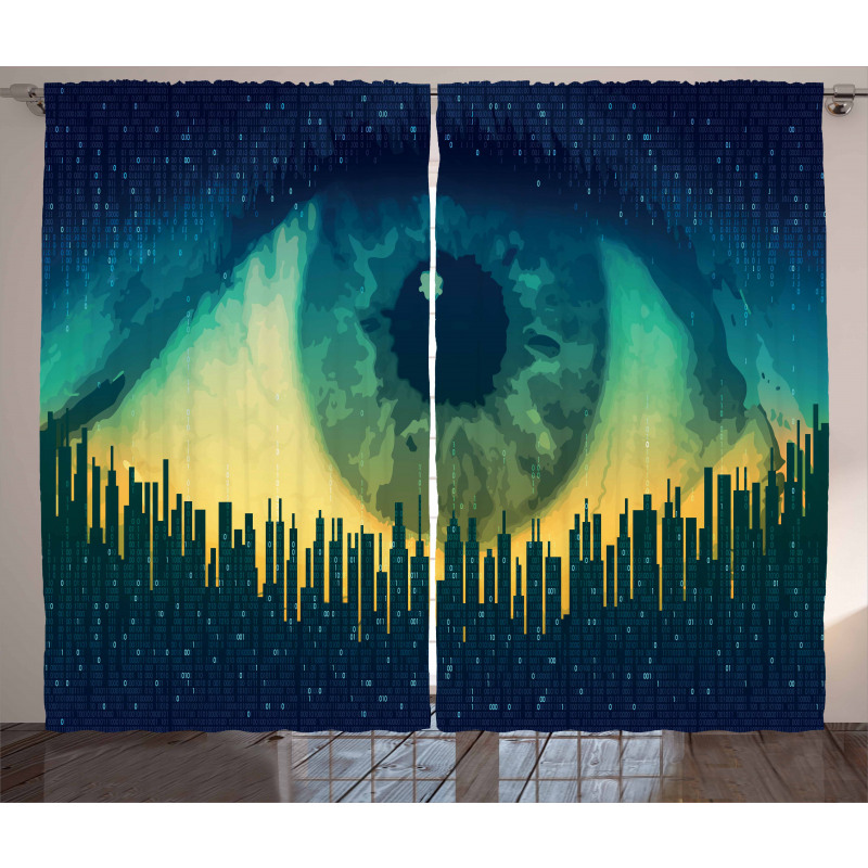 Surveillance Theme Motif Curtain