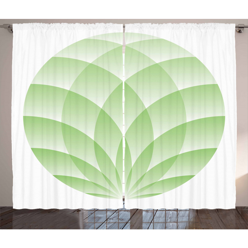 Lotus Flowers Asian Curtain