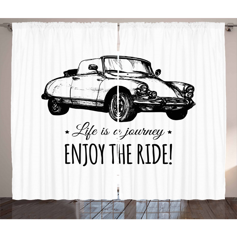 Hand Sketched Car Curtain