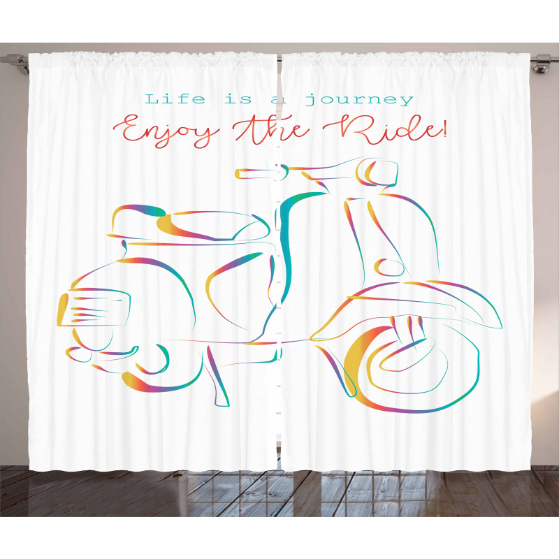 Colorful Motorbike Curtain