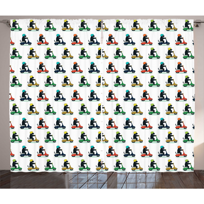 Funky Scottish Terriers Curtain