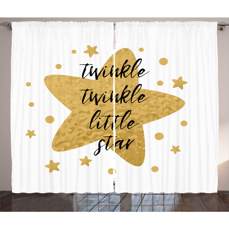 Grungy Style Retro Lettering Curtain
