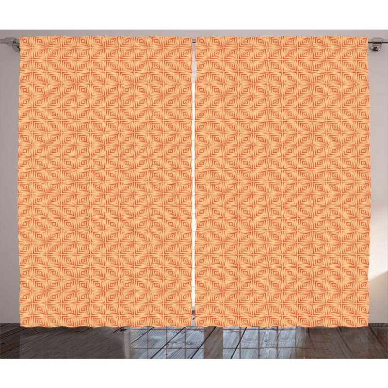Grunge Style Square Tiles Curtain