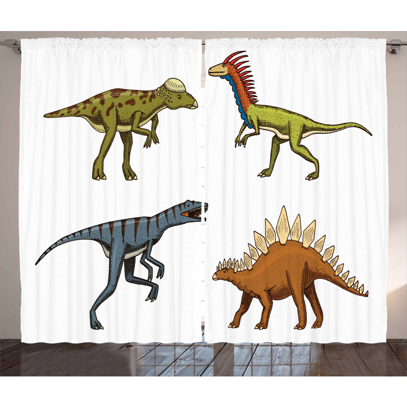 Reptile Fossils Animals Curtain