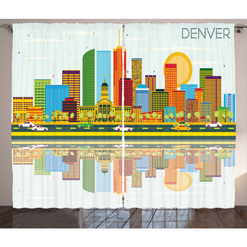 Denver Skyline Old Town Curtain