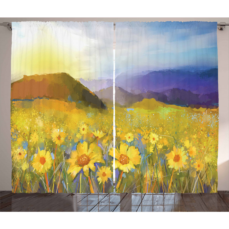 Daisy Blossoming Meadow Curtain