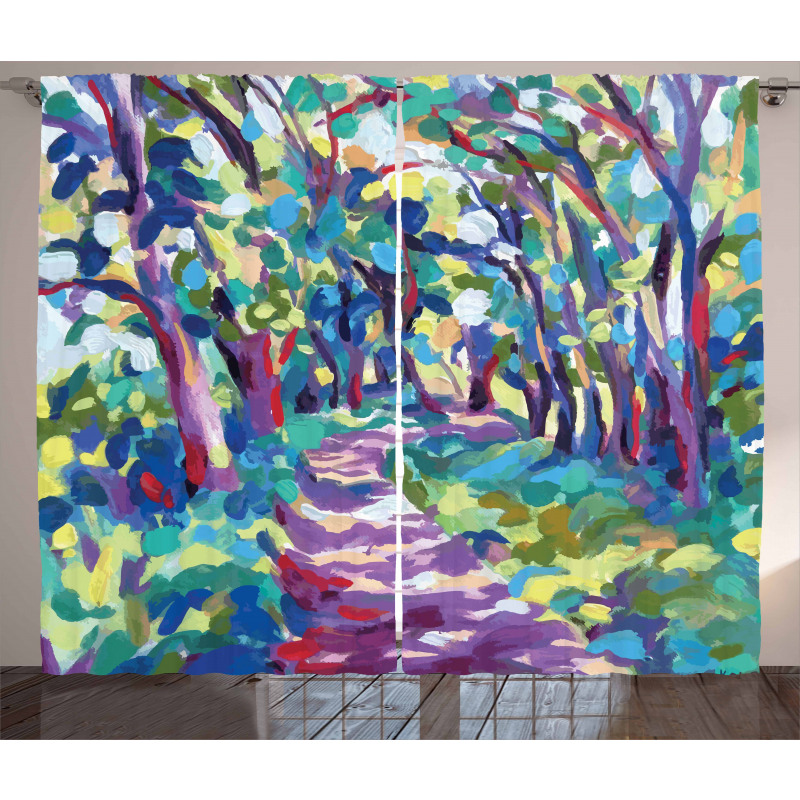 Woodland Nature Colorful Curtain